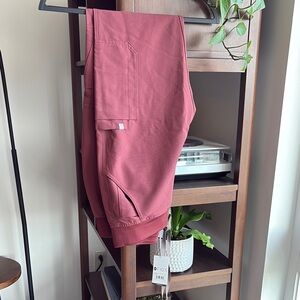 Figs Yola Petite Pants in dark cherry